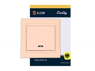 Вимикач 1-й з підсвіткою Emily 9215 крем ELCOR