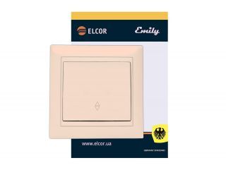 Вимикач 1-й прохідний Emily 9215 крем ELCOR