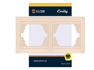 Рамка 2-місна горизонтальна Emily 9215 крем ELCOR
