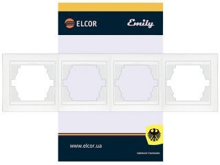Рамка 4-місна горизонтальна Emily 9215 білий ELCOR