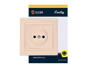 Розетка без заземлення Emily 9215 крем ELCOR