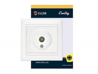 Розетка ТV Emily 9215 білий ELCOR