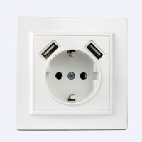 Розетка із заземленням + 2 USB порти 2 A, 16 А , Enzo  білий