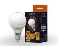 LED лампа G45 5Вт Е14 шар 4200K ELCOR