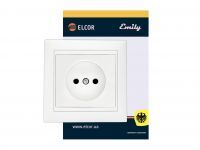 Розетка одинарная без заземления внутрення ELCOR Emily 9215 белая (211573)