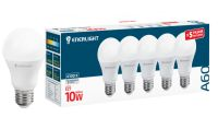 Лампа світлодіодна ENERLIGHT A60 10ВТ 4100K E27, 5 ШТ.