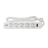 Мережевий фільтр із заземленням 5*3 метра, 2USB A + 1USB C, білий